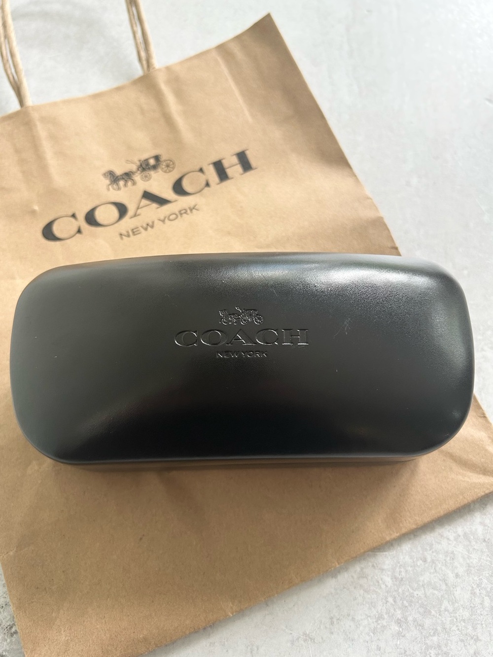 Coach Black Leather Eyewear Hard Case